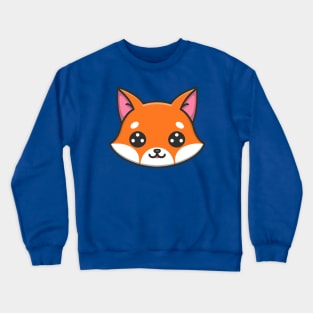 Cute Fox Face Kawaii Fox Head Illustration Crewneck Sweatshirt